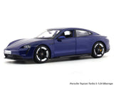 Porsche Taycan Turbo S blue 1:24 Bburago licensed diecast Scale Model car