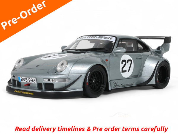 Pre Order : Porsche 911 993 RWB Yuiitsumuni Silver 1:18 GT Spirit resin scale model car collectible