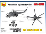 Russian attack helicopter MIL MI-35M hind E 1:72 Zvezda plastic model kit
