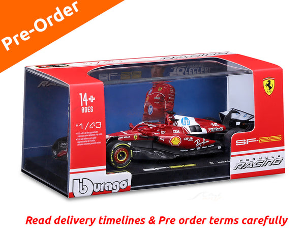 Pre Order : 2025 Ferrari SF-25 No. 16 Australia GP 1:43 Bburago licensed Formula 1 diecast scale model