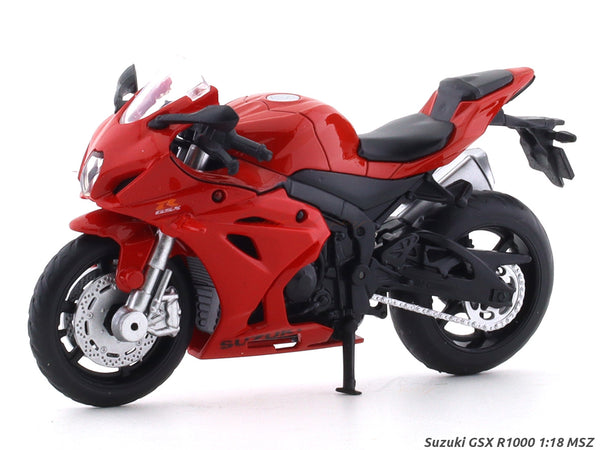 Suzuki GSX R1000 red 1:18 MSZ licensed diecast scale model bike ...