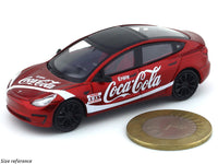 Tesla Model 3 Coca Cola 1:64 Time Micro diecast scale model car