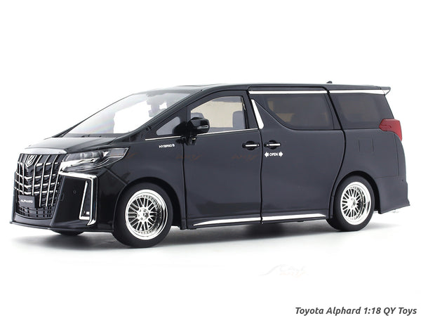 Toyota Alphard black 1:18 QY Toys diecast scale model car