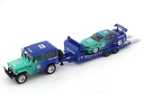 Toyota FJ40 & Nissan Skyline R34 with trailer 1:64 Time Micro diecast scale model collectible