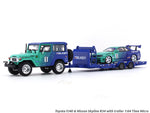 Toyota FJ40 & Nissan Skyline R34 with trailer 1:64 Time Micro diecast scale model collectible