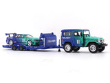 Toyota FJ40 & Nissan Skyline R34 with trailer 1:64 Time Micro diecast scale model collectible