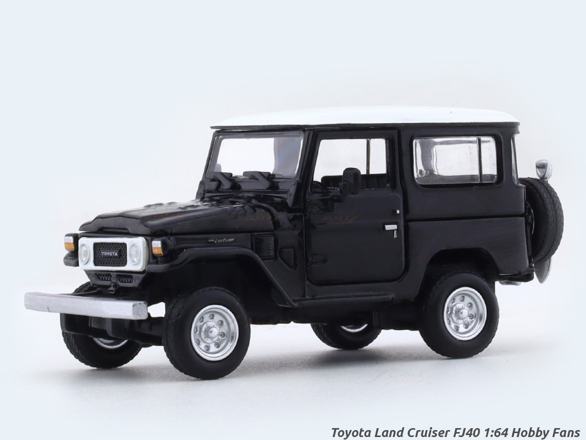 Toyota Land Cruiser FJ40 Black White 1:64 Hobby Fans diecast scale
