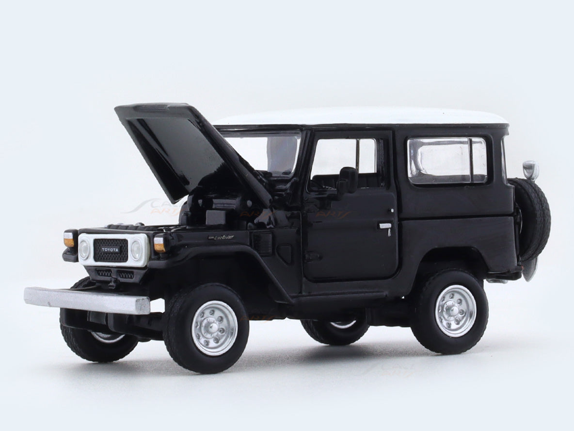 Toyota Land Cruiser FJ40 Black White 1:64 Hobby Fans diecast scale