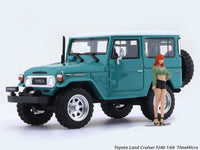 Toyota Land Cruiser FJ40 green with figure 1:64 TimeMicro diecast scale car collectible