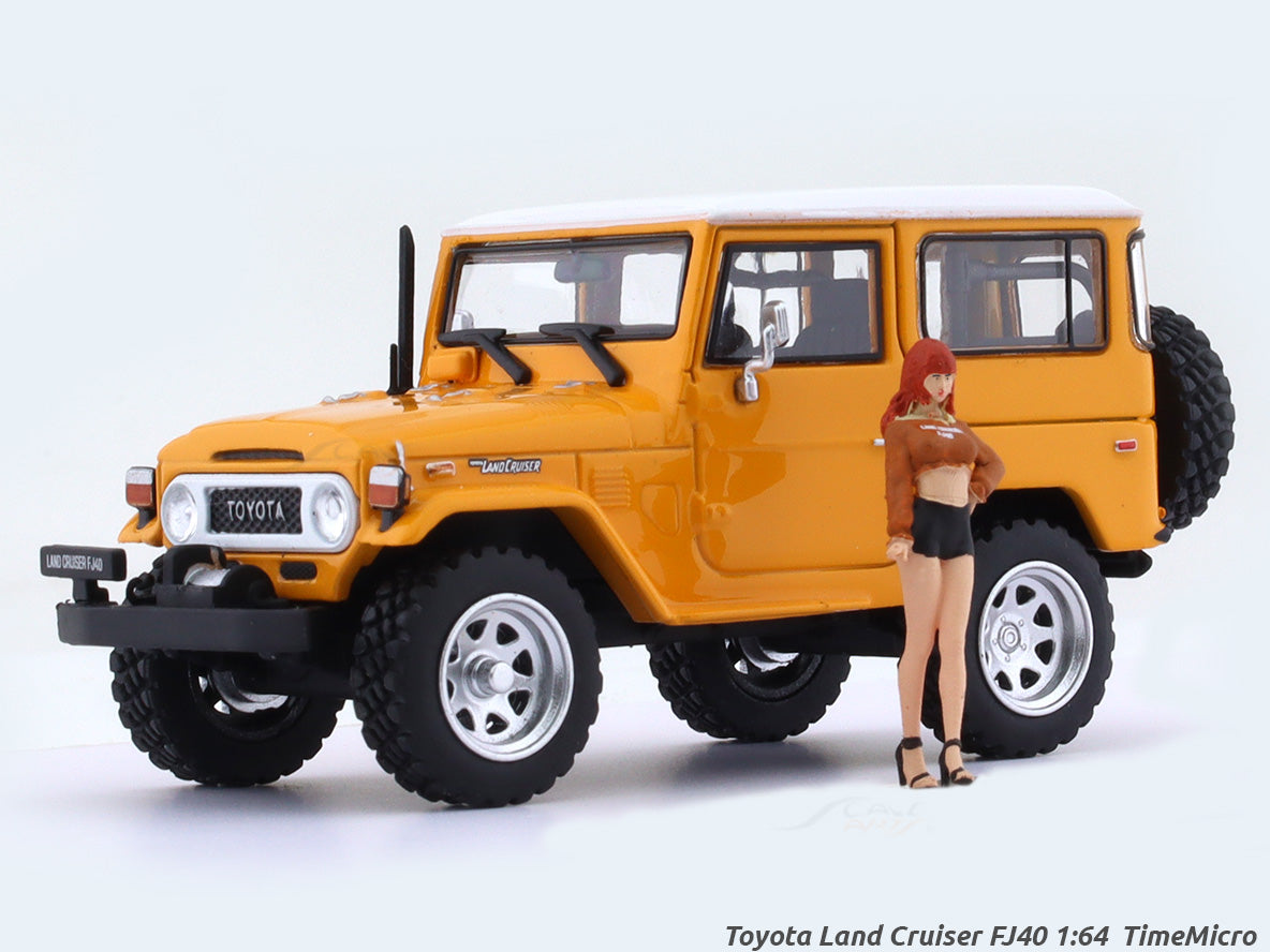 Toyota Land Cruiser FJ40 yellow with figure 1:64 TimeMicro diecast scale  car collectible | Scale Arts India