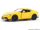Toyota Supra yellow 1:32 RMZ City licensed pull back car scale model