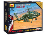 U S Attack Helicopter AH-64 Apache 1:144 Zvezda plastic model kit