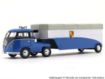 Volkswagen T1 Porsche car transporter blue 1:64 Schuco ProR scale model truck