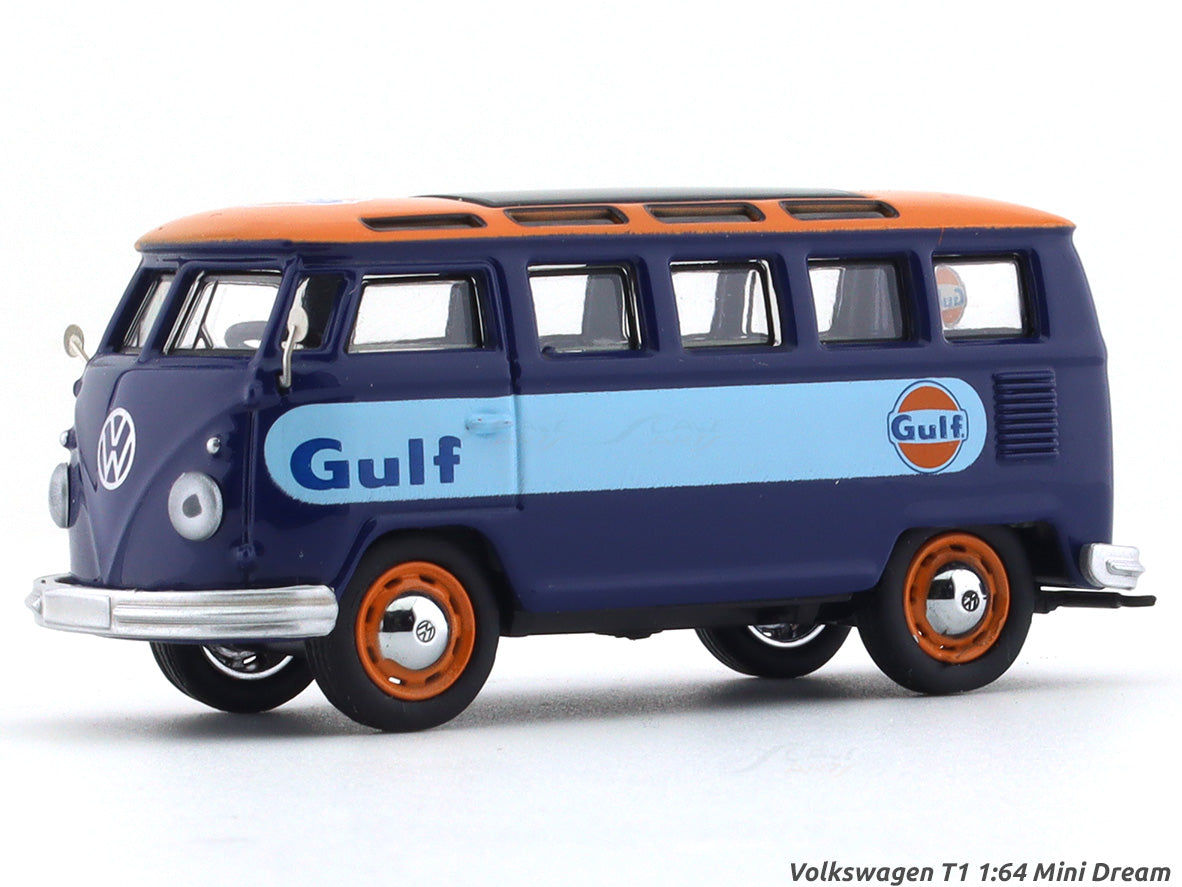 Volkswagen T1 Gulf dark blue 1:64 Mini Dream diecast scale model