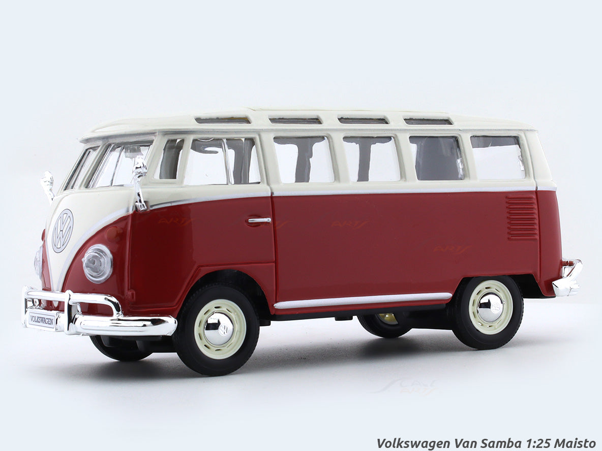 Volkswagen Van Samba red 1:25 Maisto Bburago licensed diecast Scale ...