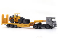 Volvo FMX transporter 1:87 & L350H Wheel Loader 1:143 Majorette scale model truck
