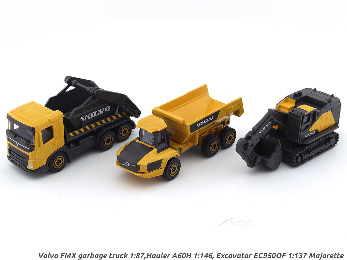 Volvo Set of 3 construction vehicles Majorette Set 2 scale model ...