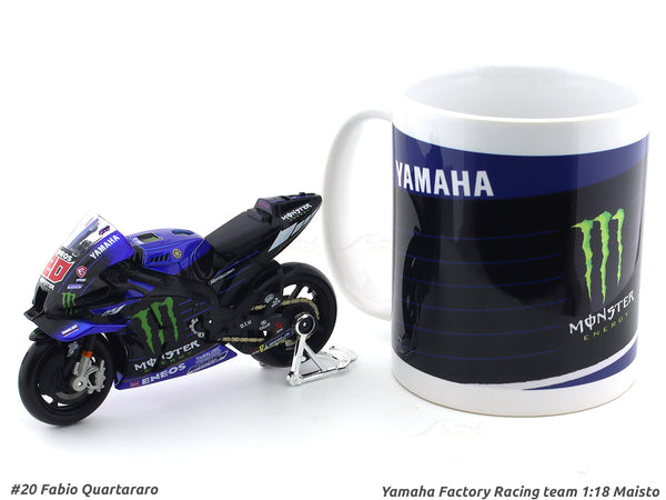 Yamaha Factory Racing Team & Coffee Mug set 1:18 Maisto Scale Model bike collectible