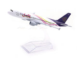 Airbus A320 Smile Thailand Airlines 1:400 Diecast Airplane Scale Model | Collectible Aviation Replica