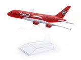 Airbus A380 Coca-Cola Special Livery 1:400 Diecast Airplane Scale Model | Collectible Aviation Replica