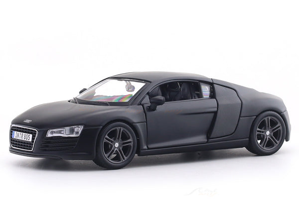 Audi R8 Matte black 1:24 Maisto with Acrylic Case Licensed Diecast Scale Model Car Collectible