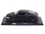 Audi R8 Matte black 1:24 Maisto with Acrylic Case Licensed Diecast Scale Model Car Collectible