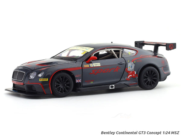 Bentley Continental GT3 Concept black 1:24 MSZ licensed diecast Scale Model car collectible