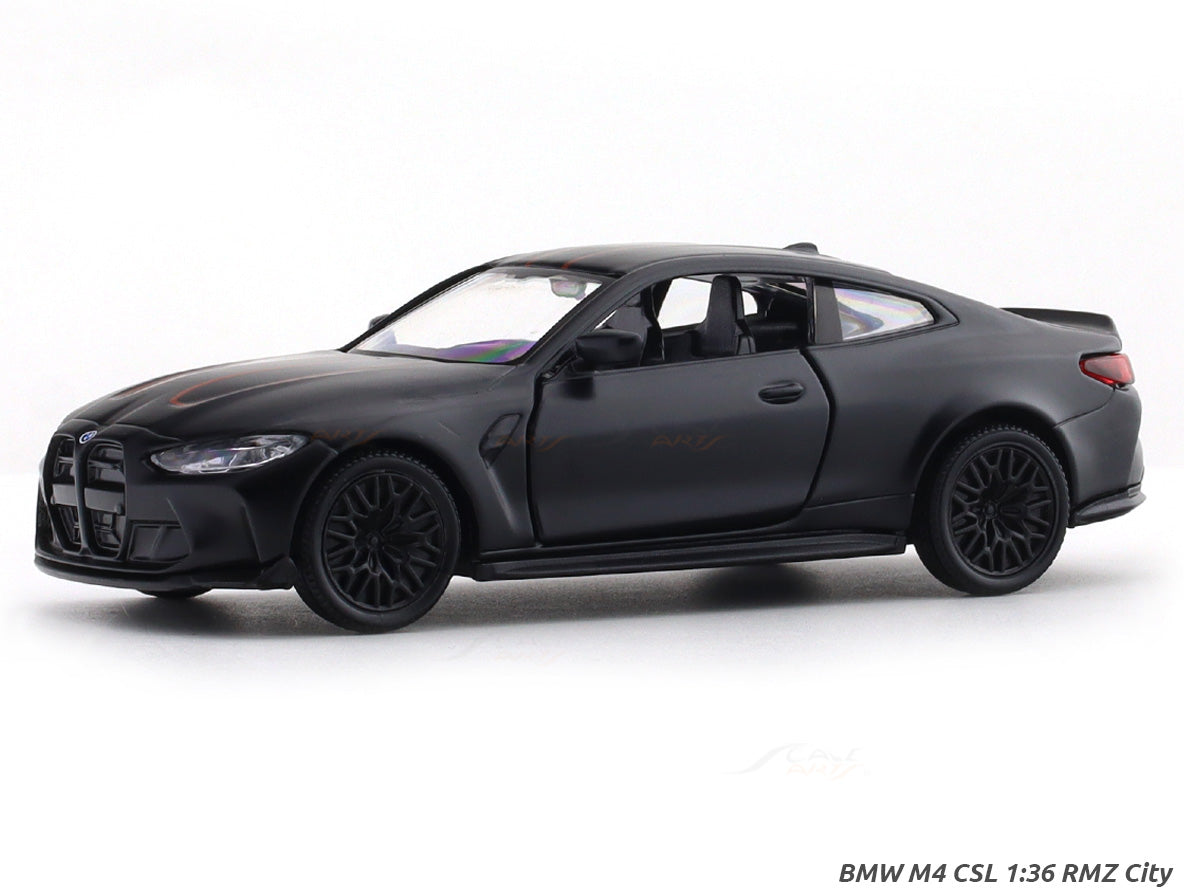 BMW M4 CSL Matte Black 1:33-42 RMZ City licensed pull back car