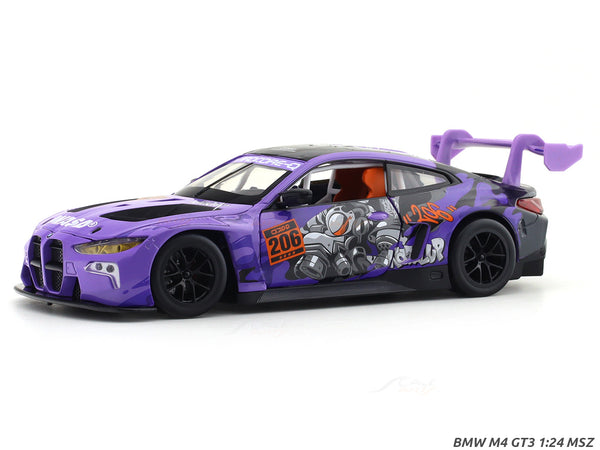 BMW M4 GT3 purple 1:24 MSZ licensed diecast Scale Model car collectible