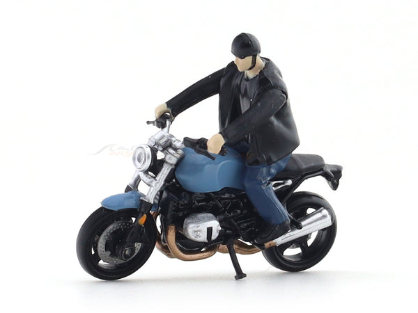 BMW R NineT Scrambler blue 1:64 CM Model diecast scale bike model collectible