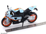 BMW S1000 RR Gulf 1:12 MSZ Licensed Diecast Scale Model Bike Collectible