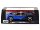 Bugatti Chiron Blue with Acrylic Case 1:24 Maisto Licensed Diecast Model Car | Display Collectible | Buy in India