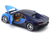 Bugatti Chiron Blue 1:24 Welly Licensed Diecast Scale Model Car Collectible