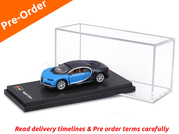 PreOrder : Bugatti Chiron Blue 1:64 Bburago licensed diecast scale model car collectible