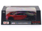 Bugatti Chiron Sport Red 1:24 Maisto with Acrylic Case Licensed Diecast Scale Model Car Collectible