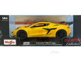 Pre Order : Chevrolet Corvette ZR1 Yellow 1:24 Bburago Licensed Diecast Scale Model Car Collectible
