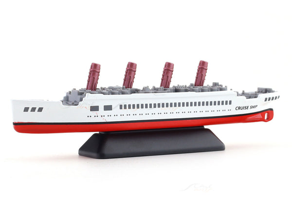 Cruise Ship white Red miniature scale model