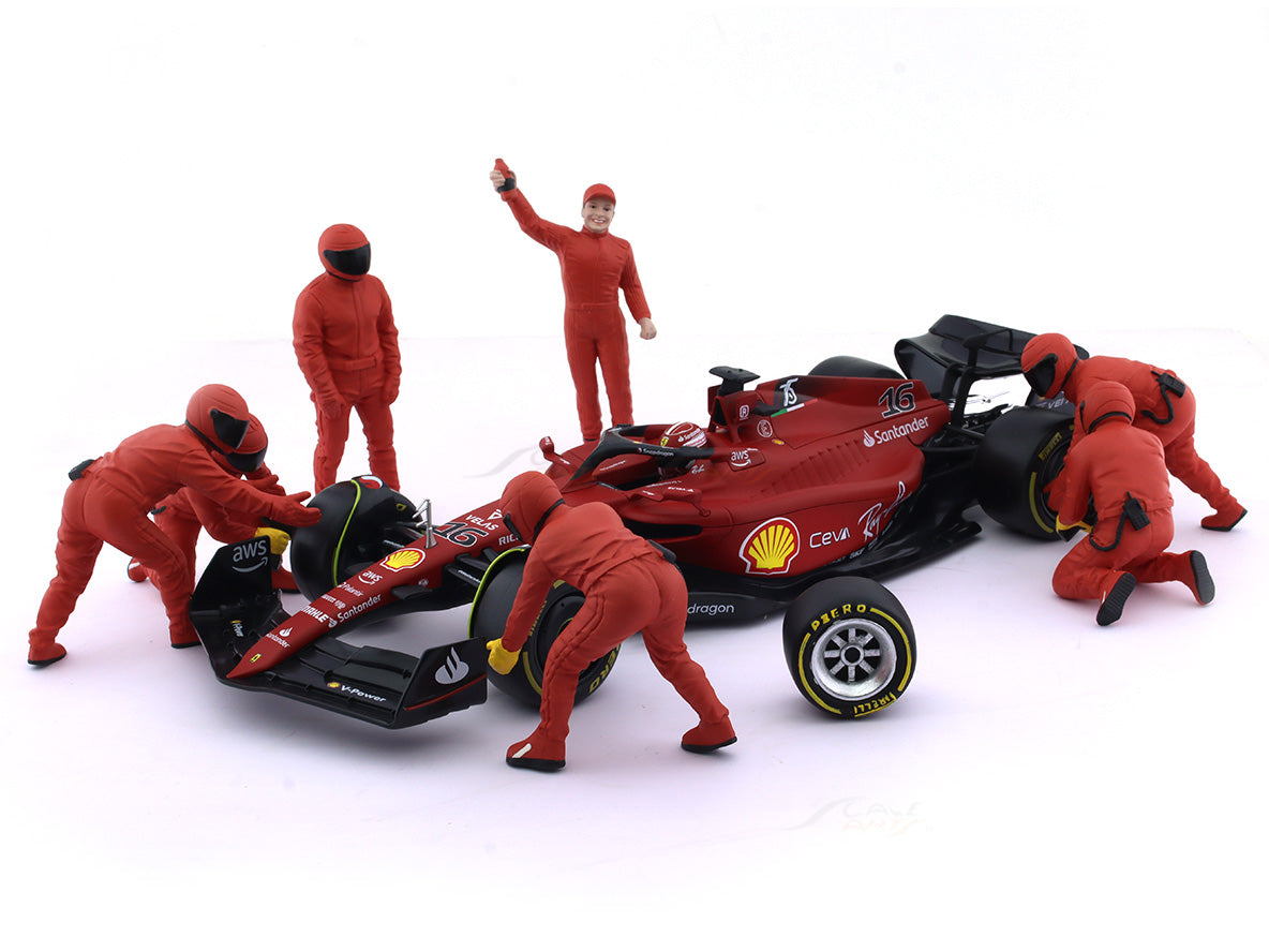 2022 Ferrari F1-75 #16 Charles Leclerc & Figures set 1:18 Bburago