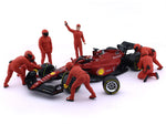 2022 Ferrari F1-75 #16 Charles Leclerc & Figures set 1:18 Bburago & American Diorama scale model