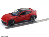 Ferrari Purosangue Red 1:24 Bburago Licensed Diecast Scale Model Car with Acrylic Cover