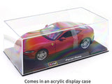 Model car of a Ferrari Roma in an acrylic display case on a white background