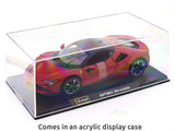 1:24 scale Ferrari diecast model car with acrylic display case by Bburago