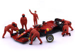 2021 Ferrari SF21 #55 Carlos Sainz & Pit Crew set 1:18 Bburago American Diorama diecast scale model car
