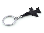 Fighter Plane black metal keyring / keychain