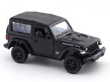 Black Jeep Rubicon model car on a white background