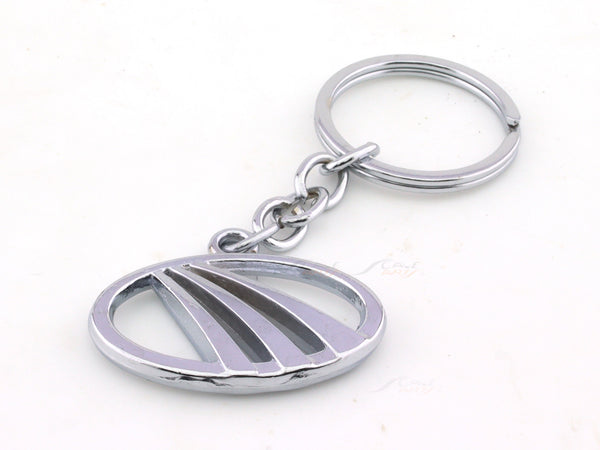 Mahindra logo chrome metal keyring / keychain