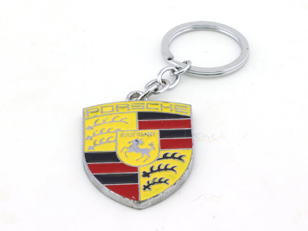 Porsche logo chrome metal keyring / keychain | Scale Arts India