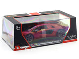 Lamborghini Countach LPI 800-4 red 1:24 Bburago with Acrylic Case Licensed Diecast Scale Model Car Collectible