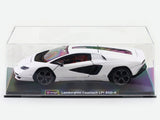 Lamborghini Countach LPI 800-4 white 1:24 Bburago with Acrylic Case Licensed Diecast Scale Model Car Collectible