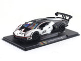 Lamborghini Essenza SCV12 White 1:24 Bburago with Acrylic Case Licensed Diecast Scale Model Car Collectible